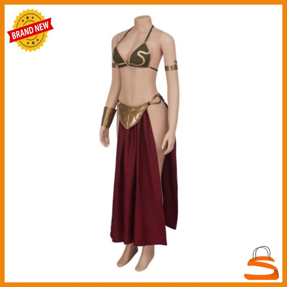 Princess Leia Slave Costume Set, Polyester Blend, Halloween Cosplay Outfit - Picture 3 of 7